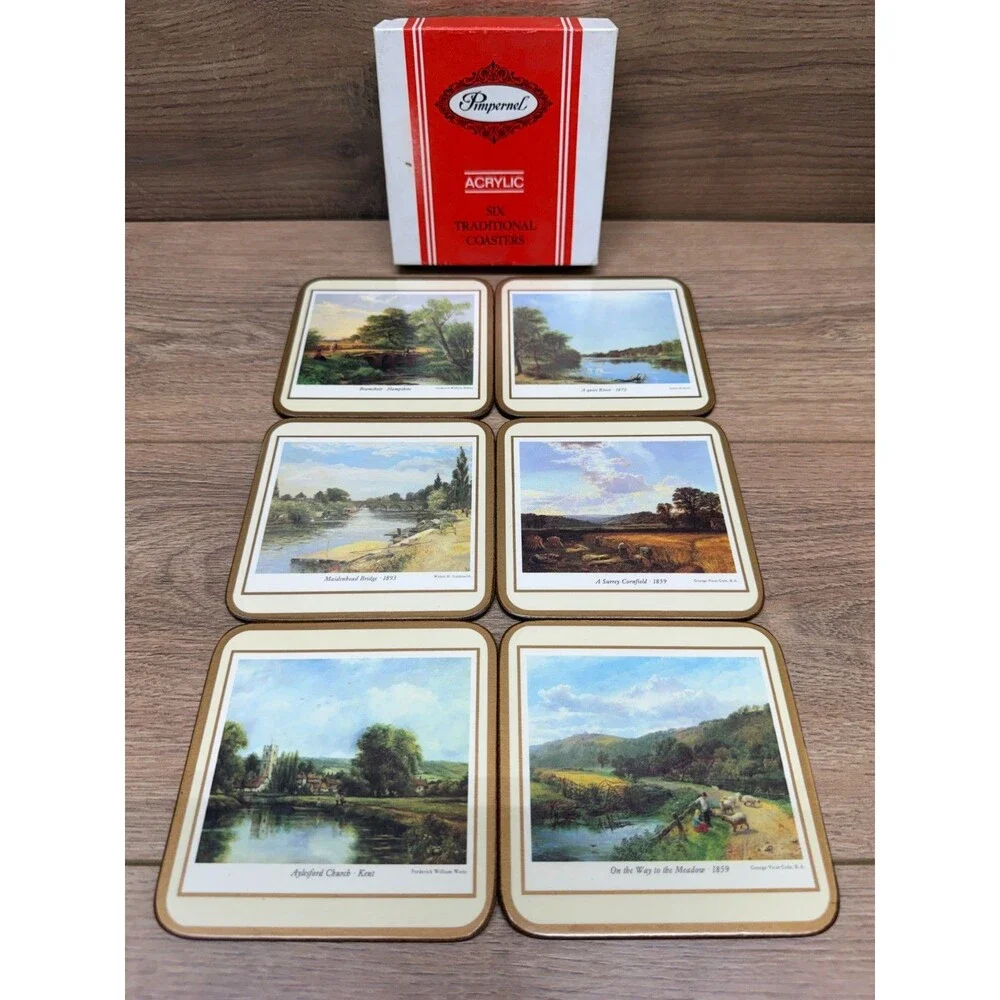 Pimpernel English Countryside Cork Backed Placemat and Coaster Sets - Vintage